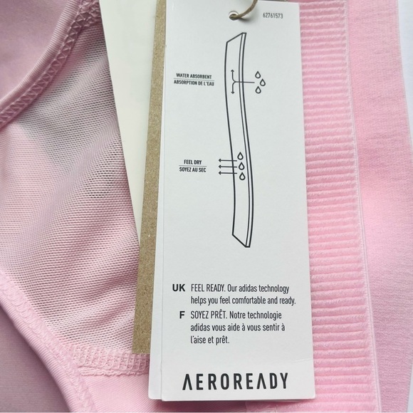 Adidas don’t rest alphaskin padded sports bra mesh racerback pastel pink size XS - Picture 10 of 15